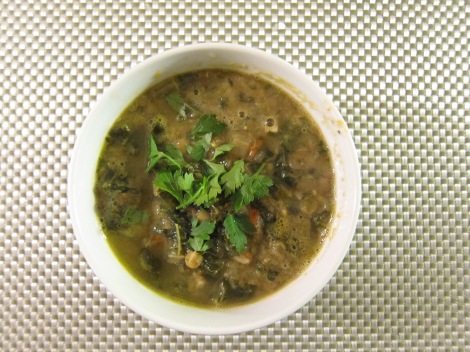 Kale and lentil soup, a cheap wonder meal